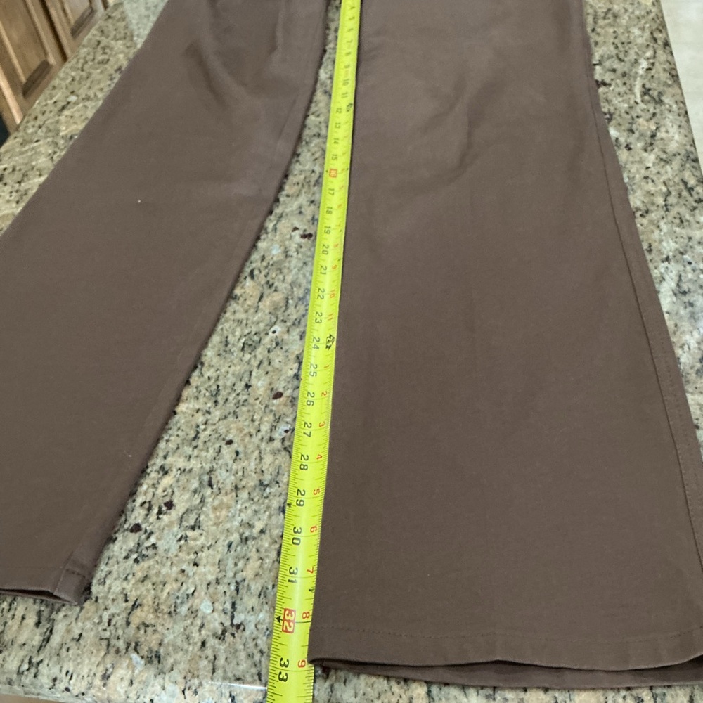 Escada Brown Pants with Gold Logo Plaque EU40Long - Picture 6 of 11